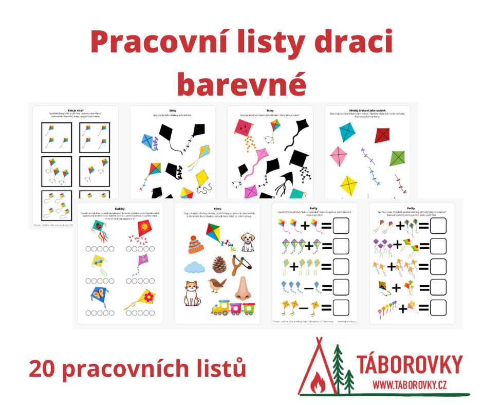 Pracovní listy pro děti drakiáda 